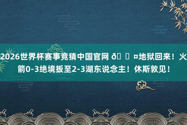 2026世界杯赛事竞猜中国官网 😤地狱回来！火箭0-3绝境扳至2-3湖东说念主！休斯敦见！