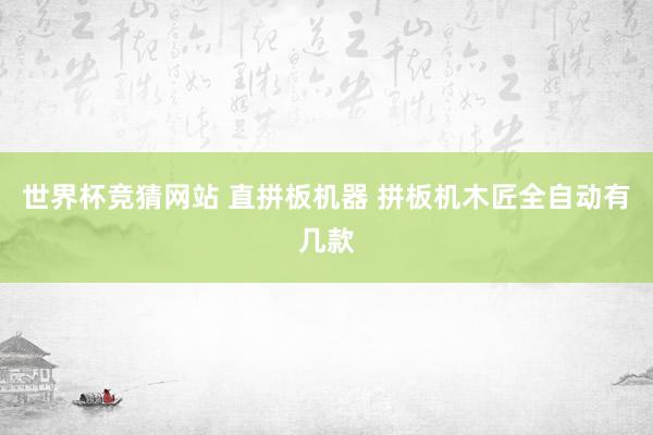 世界杯竞猜网站 直拼板机器 拼板机木匠全自动有几款