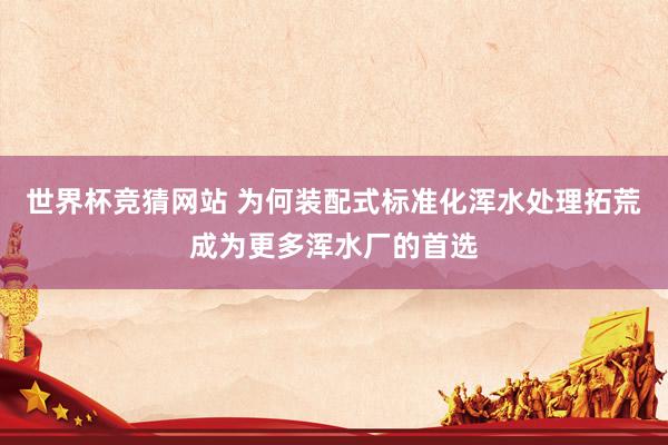世界杯竞猜网站 为何装配式标准化浑水处理拓荒成为更多浑水厂的首选
