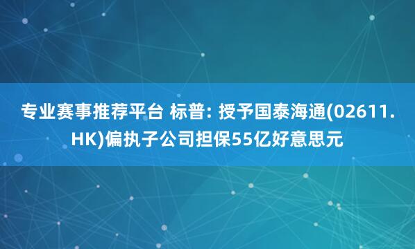 专业赛事推荐平台 标普: 授予国泰海通(02611.HK)偏执子公司担保55亿好意思元