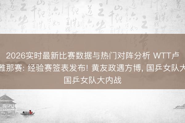 2026实时最新比赛数据与热门对阵分析 WTT卢布尔雅那赛: 经验赛签表发布! 黄友政遇方博， 国乒女队大内战