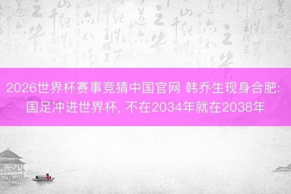 2026世界杯赛事竞猜中国官网 韩乔生现身合肥: 国足冲进世界杯, 不在2034年就在2038年